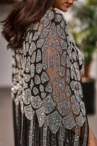 Aria Gri Payet İşlemeli Abiye Elbise - The Bride's Bliss