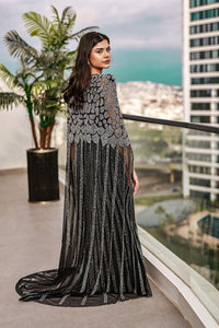 Aria Gri Payet İşlemeli Abiye Elbise - The Bride's Bliss