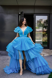 Berlin Önü Kısa Arkası Uzun Katlı Tül Elbise - The Bride's Bliss
