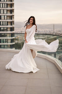 Davin Yırtmaç Detaylı Tek Kol Gelinlik - The Bride's Bliss
