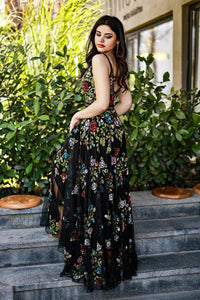 Devin Renkli Çiçek İşlemeli Abiye Elbise - The Bride's Bliss