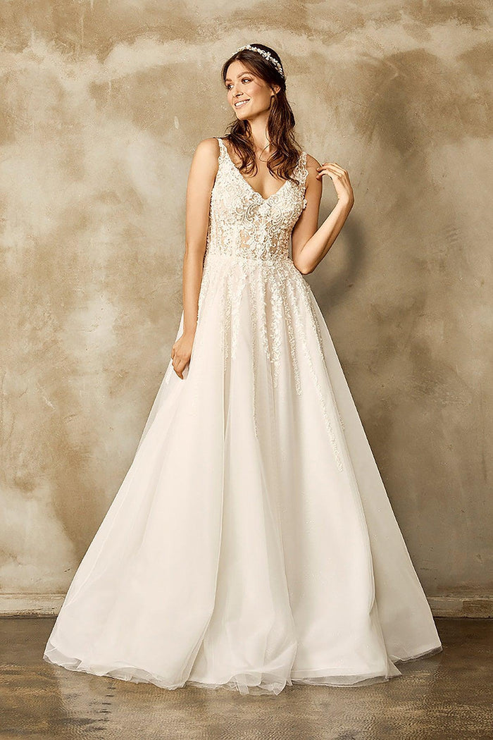 Diamonds Dantelli Dekolteli A Kesim Gelinlik - The Bride's Bliss