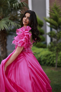Felicity Boncuk İşlemeli Katlı Prenses Model Abiye Elbise - The Bride's Bliss