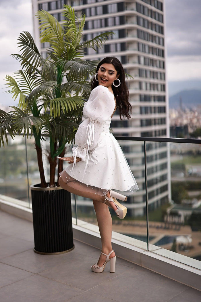 Pearly İncili After Parti Elbisesi - The Bride's Bliss