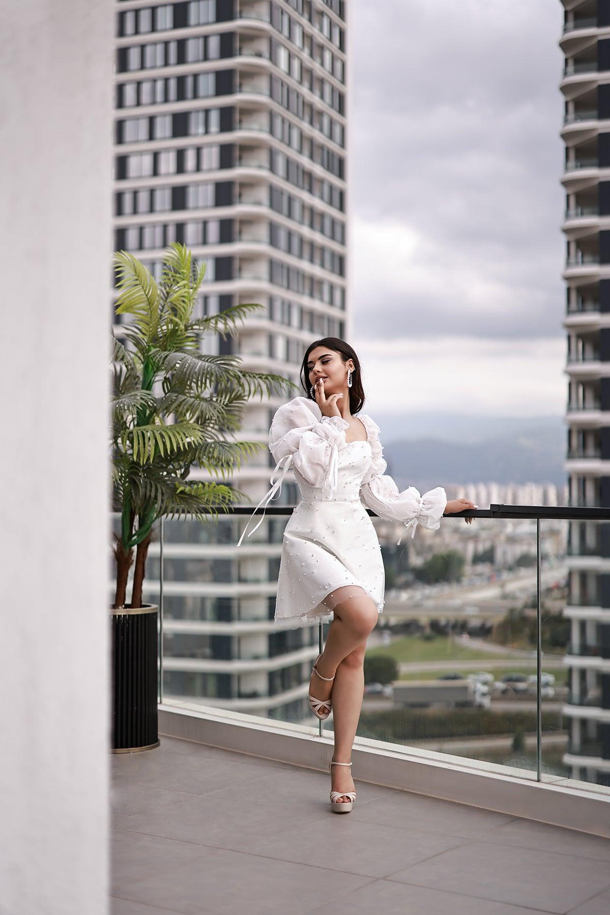 Pearly İncili After Parti Elbisesi - The Bride's Bliss