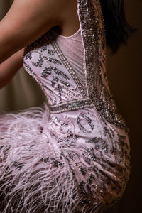 Rise Otriş Detaylı Mini Abiye Elbise - The Bride's Bliss