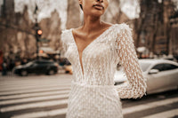 Alan Üç Boyutlu Dantel Yırtmaçlı Balık Kesim Gelinlik - The Bride's Bliss