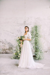 Elyse Lazer Dantel Gigot Kol A Kesim Gelinlik - The Bride's Bliss