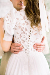 Elyse Lazer Dantel Gigot Kol A Kesim Gelinlik - The Bride's Bliss