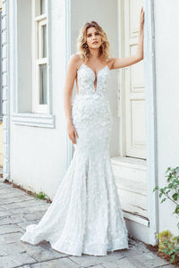 Flower Style Mermaid Dantel Balık Gelinlik - The Bride's Bliss