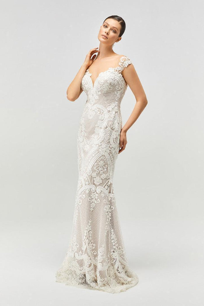 Glace File Detaylı Yarım Balık Gelinlik - The Bride's Bliss