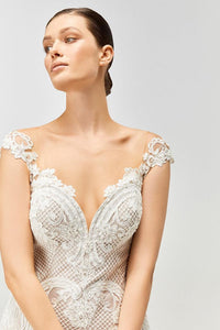 Glace File Detaylı Yarım Balık Gelinlik - The Bride's Bliss