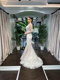 Kacie Çiçekli Dantel Uzun Kol Balık Gelinlik - The Bride's Bliss