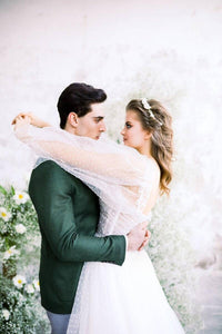 Karen Puan Drapeli Balon Kol A Kesim Gelinlik - The Bride's Bliss