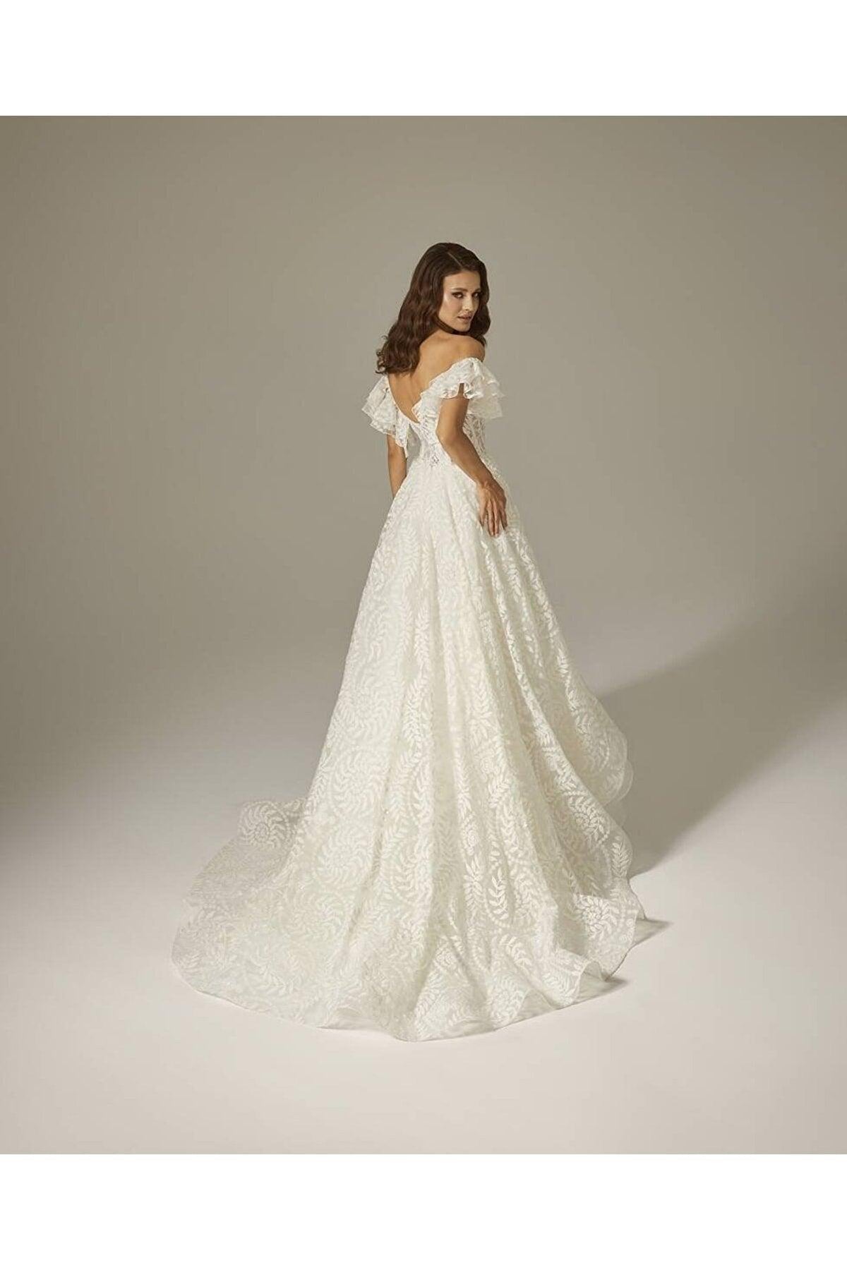 Kelly Fırfırlı Kol Vintage A Kesim Gelinlik - The Bride's Bliss