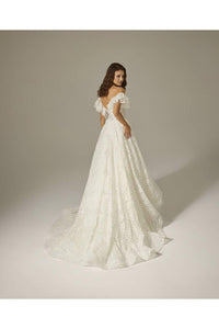 Kelly Fırfırlı Kol Vintage A Kesim Gelinlik - The Bride's Bliss