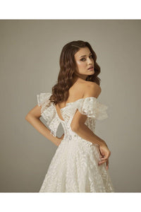 Kelly Fırfırlı Kol Vintage A Kesim Gelinlik - The Bride's Bliss