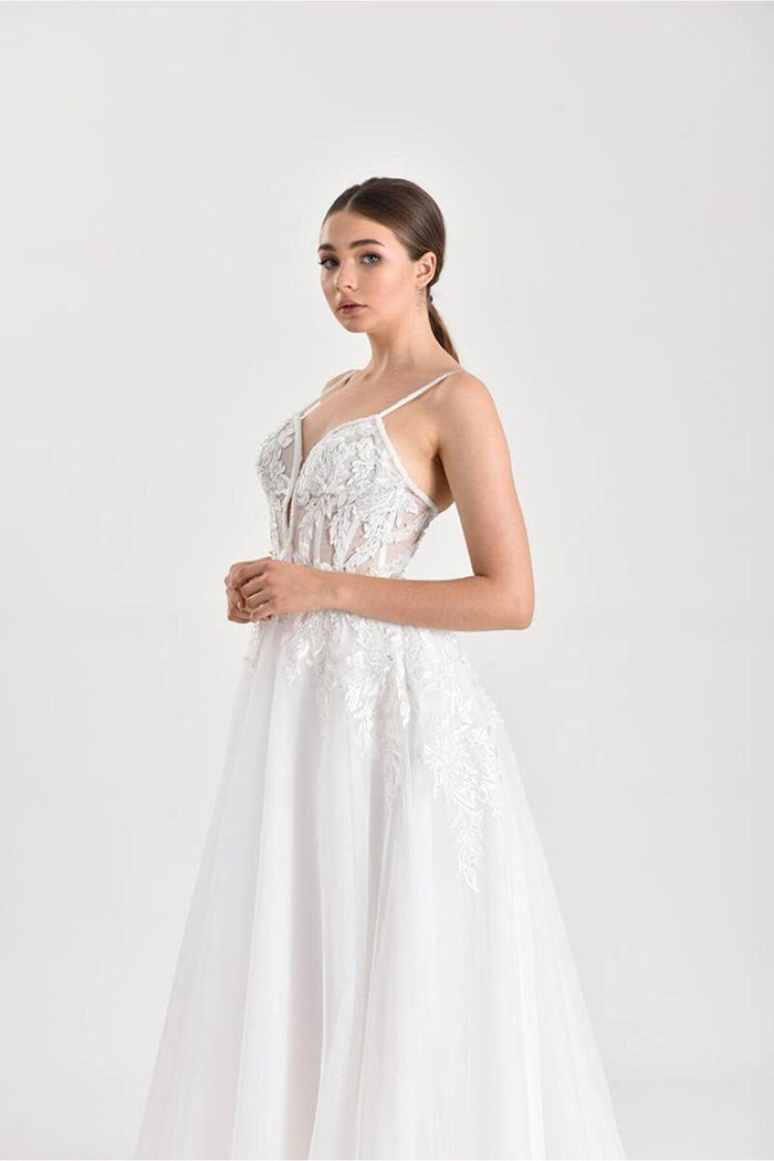 Libra İpek Tül Straplez A Kesim Gelinlik - The Bride's Bliss