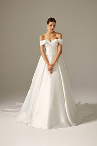 Martha Saten Drapeli A Kesim Gelinlik - The Bride's Bliss