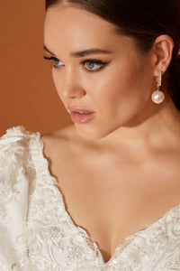 Minso 22 Fransız Dantel Drapeli A Kesim Gelinlik - The Bride's Bliss