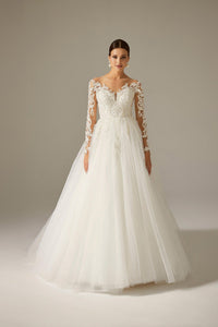 Nanette İşlemeli Dantel Tül A Kesim Gelinlik - The Bride's Bliss
