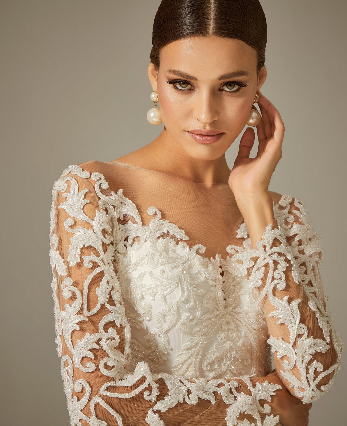 Nanette İşlemeli Dantel Tül A Kesim Gelinlik - The Bride's Bliss