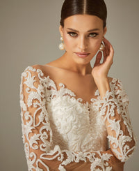 Nanette İşlemeli Dantel Tül A Kesim Gelinlik - The Bride's Bliss
