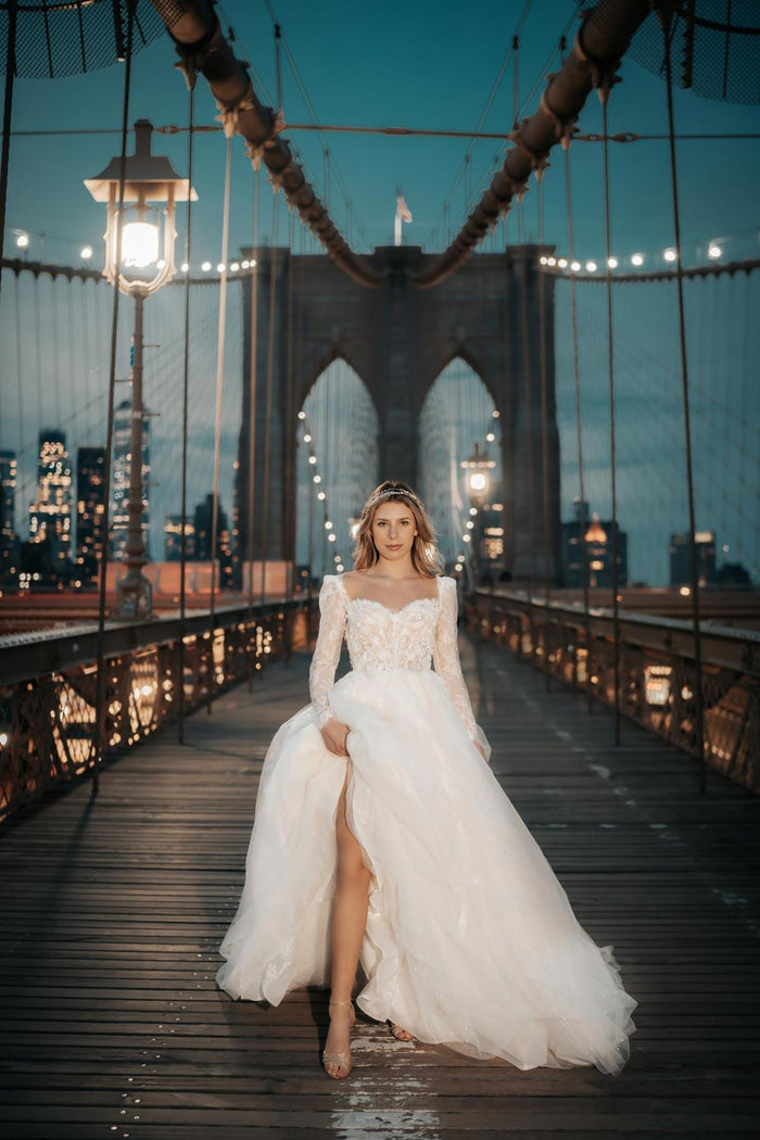 No One Üç Boyutlu Dantel A Kesim Gelinlik - The Bride's Bliss