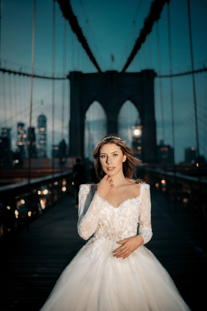 No One Üç Boyutlu Dantel A Kesim Gelinlik - The Bride's Bliss