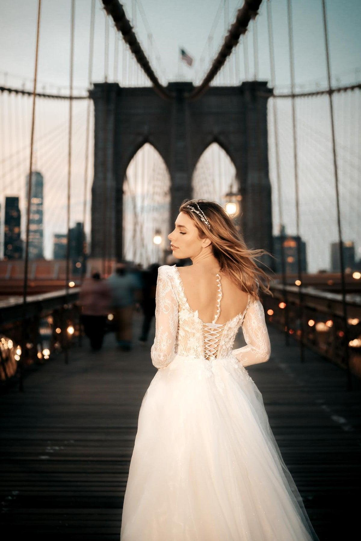 No One Üç Boyutlu Dantel A Kesim Gelinlik - The Bride's Bliss