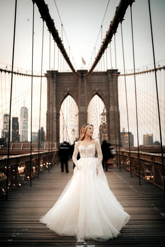 No One Üç Boyutlu Dantel A Kesim Gelinlik - The Bride's Bliss