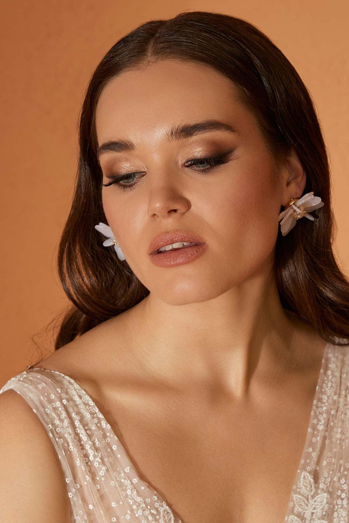 Pinkly Özel Minik Baskılı Tül A Kesim Gelinlik - The Bride's Bliss