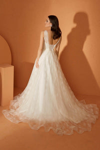 Pinkly Özel Minik Baskılı Tül A Kesim Gelinlik - The Bride's Bliss