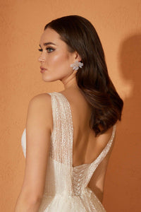 Pinkly Özel Minik Baskılı Tül A Kesim Gelinlik - The Bride's Bliss