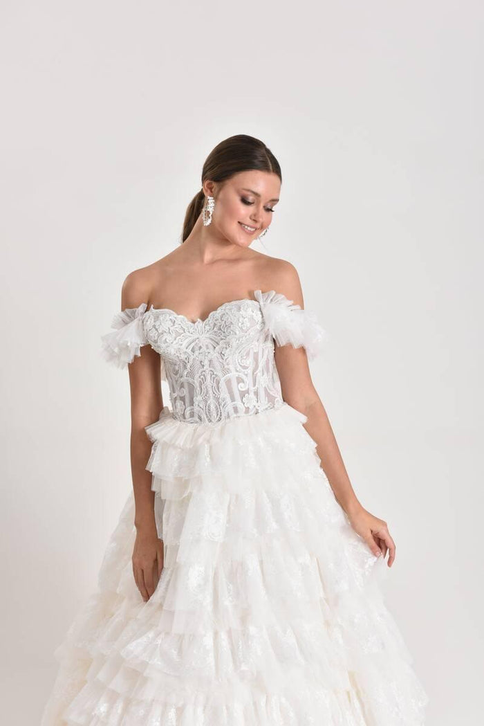 Puppis Çiçek Dantel Prenses Model Gelinlik - The Bride's Bliss